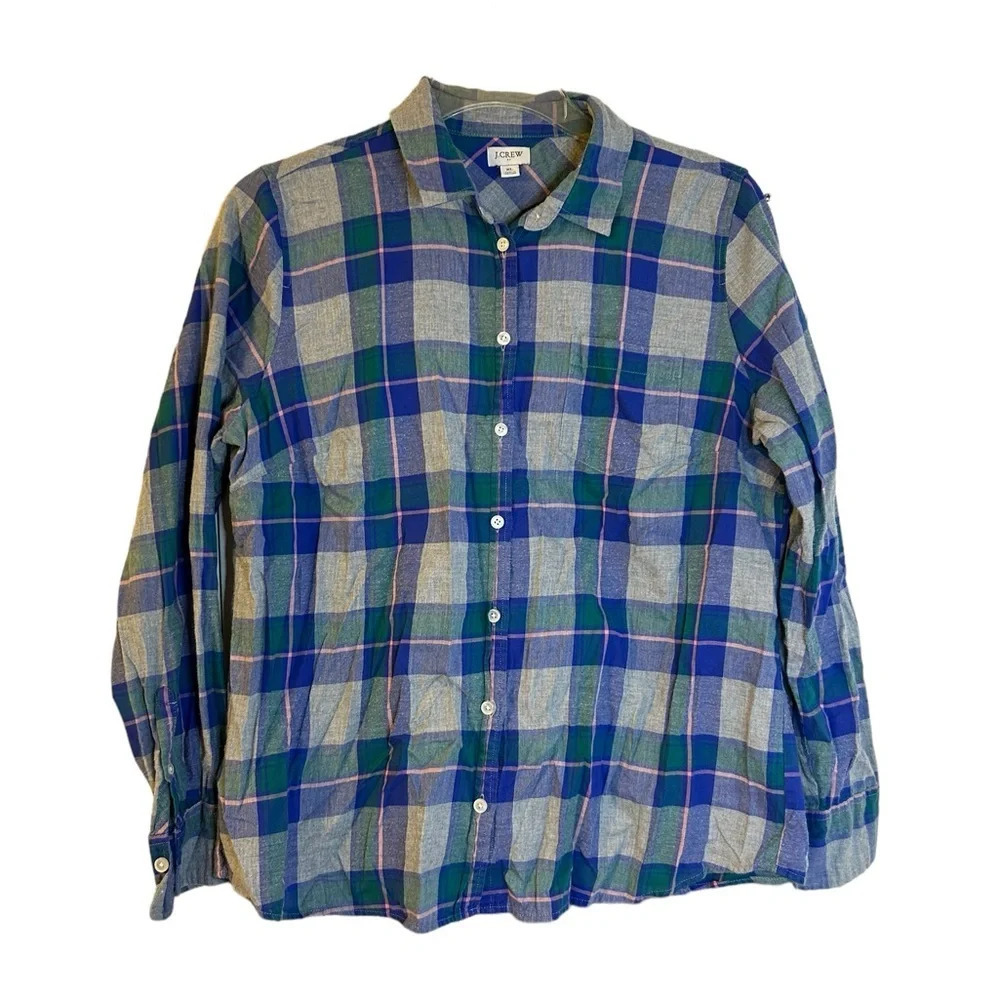 J.Crew Colorful Plaid Flannel